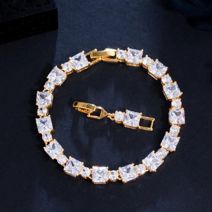 Cube Drop Bracelet | Gold
