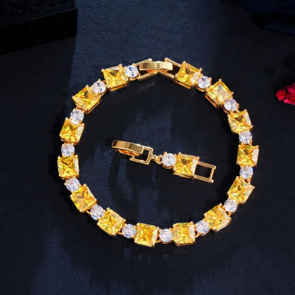 Cube Drop Bracelet | Gold