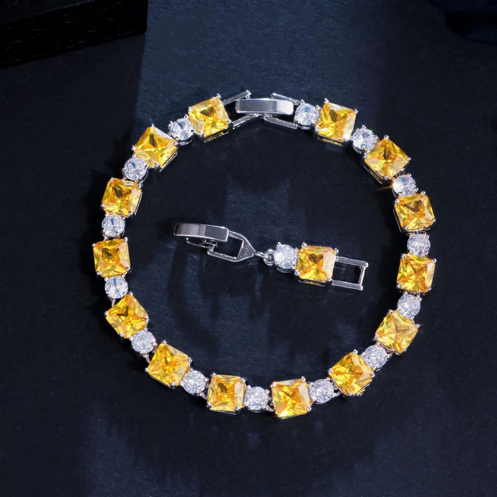 Cube Drop Bracelet | Silver