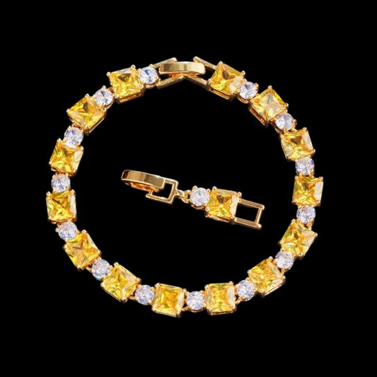 Cube Drop Bracelet | Gold
